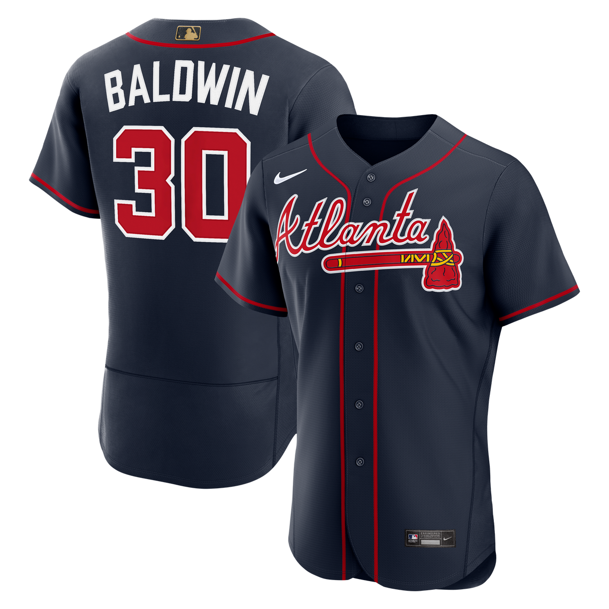 Men's Atlanta Braves Drake Baldwin Nike Navy Alternate MLB Awards Authentic Jersey