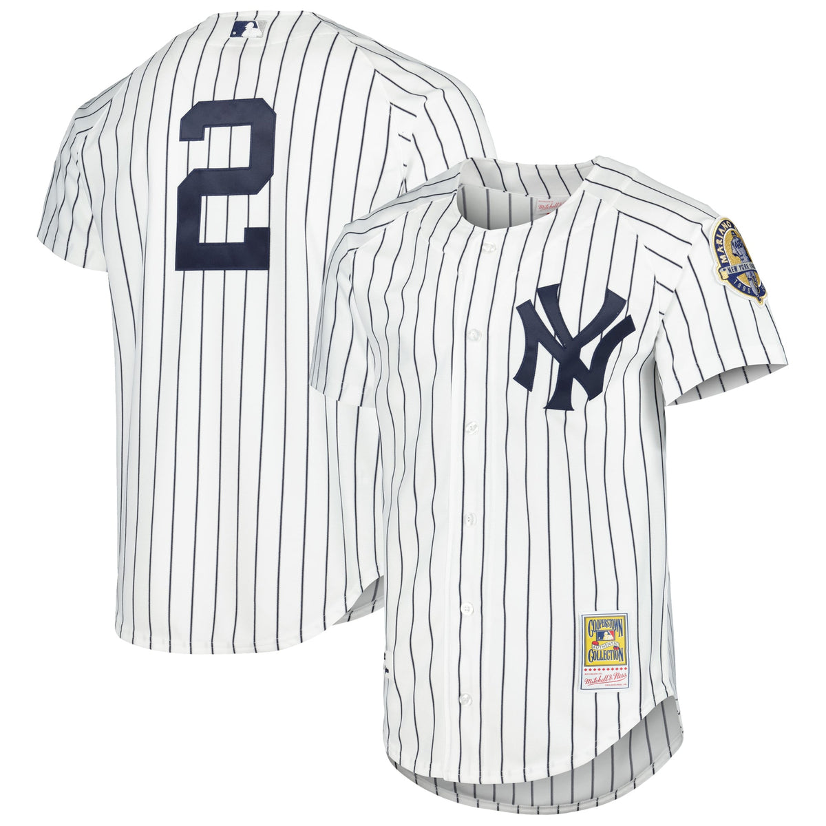 Men's New York Yankees Derek Jeter Mitchell & Ness White Cooperstown Collection Authentic Jersey