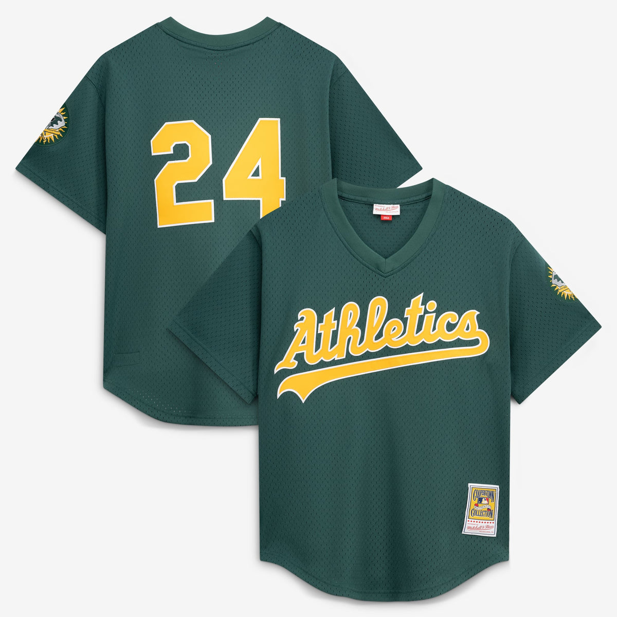 Men's Athletics Rickey Henderson Mitchell & Ness Green Authentic Batting Practice Jersey