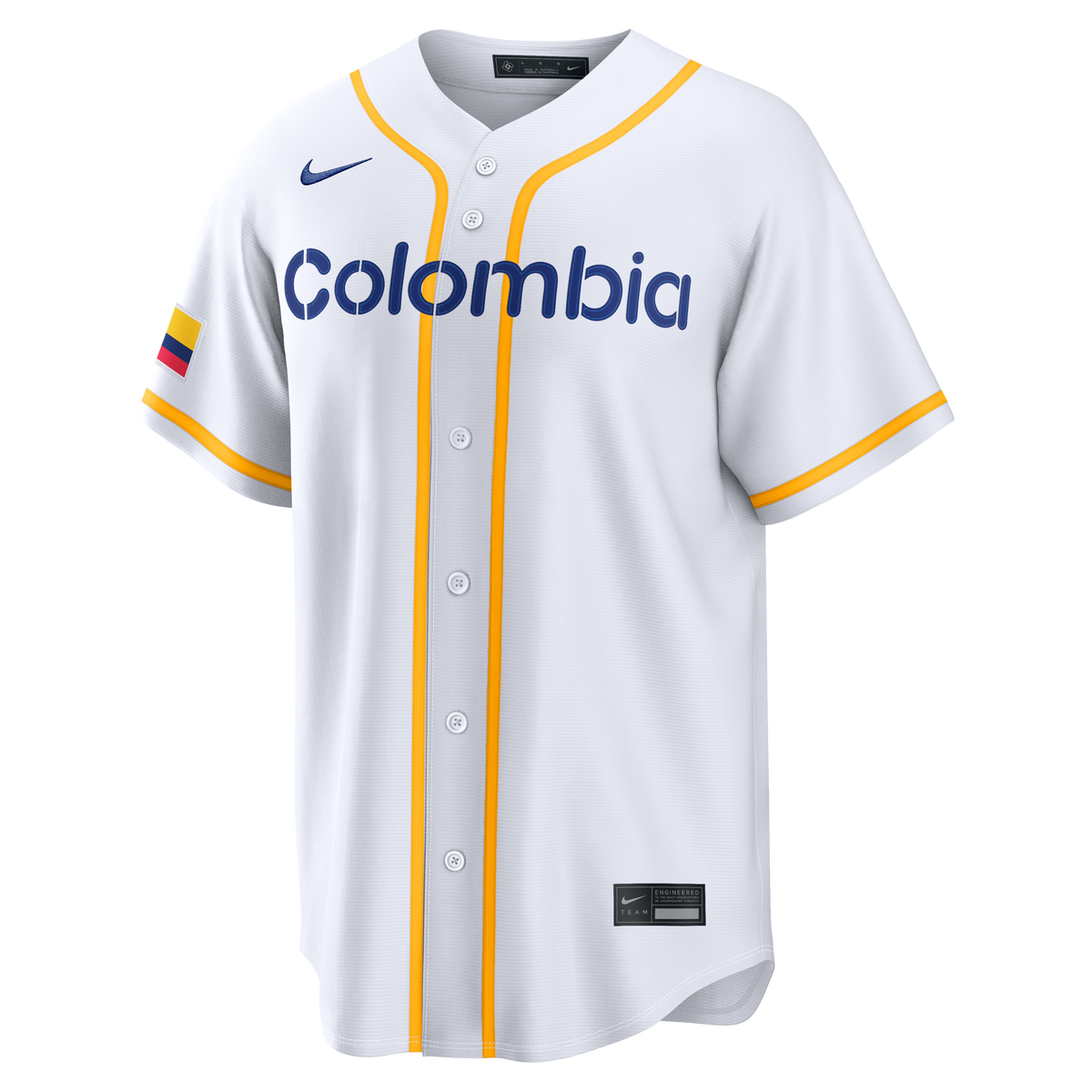 Men's Colombia Baseball Nike White 2026 World Baseball Classic Home Stadium Jersey