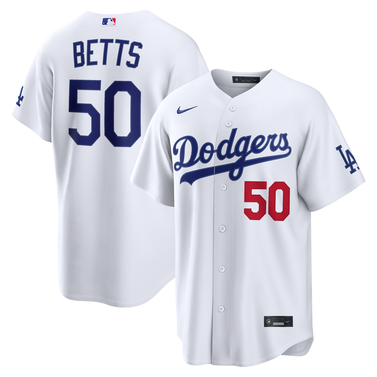 Men's Los Angeles Dodgers Mookie Betts Nike White Home Stadium Jersey