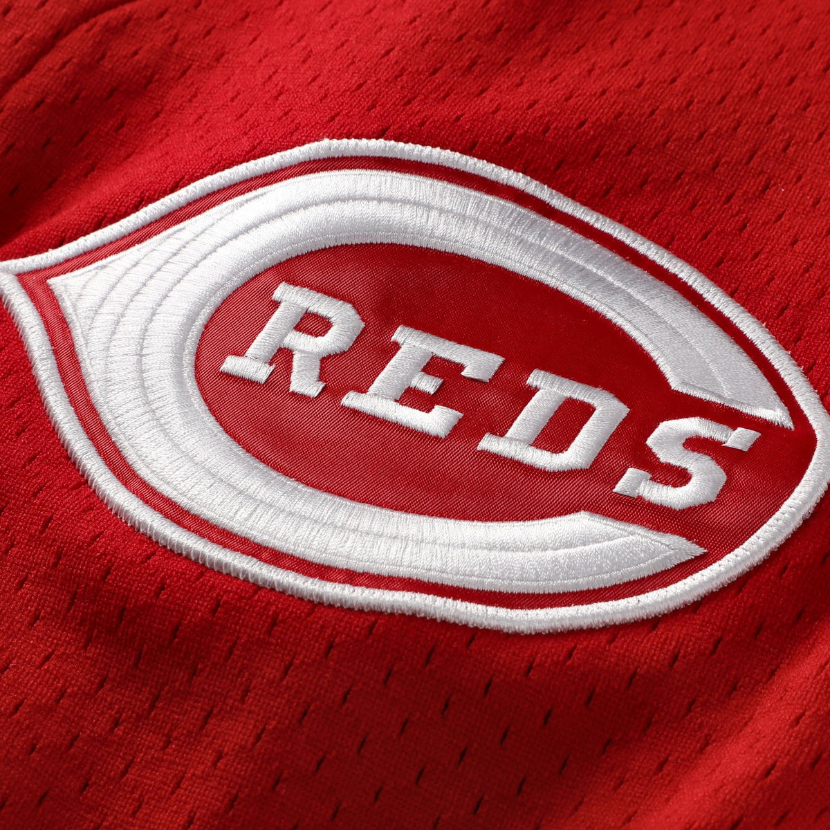 Men's Cincinnati Reds Deion Sanders Mitchell & Ness Red Cooperstown Mesh Batting Practice Button-Up Jersey