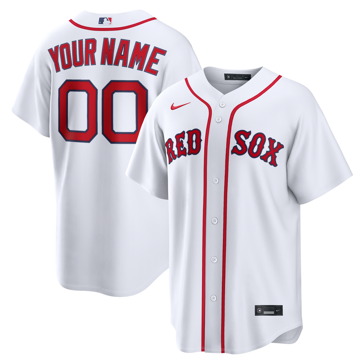Men's Boston Red Sox Nike White Home Replica Custom Jersey