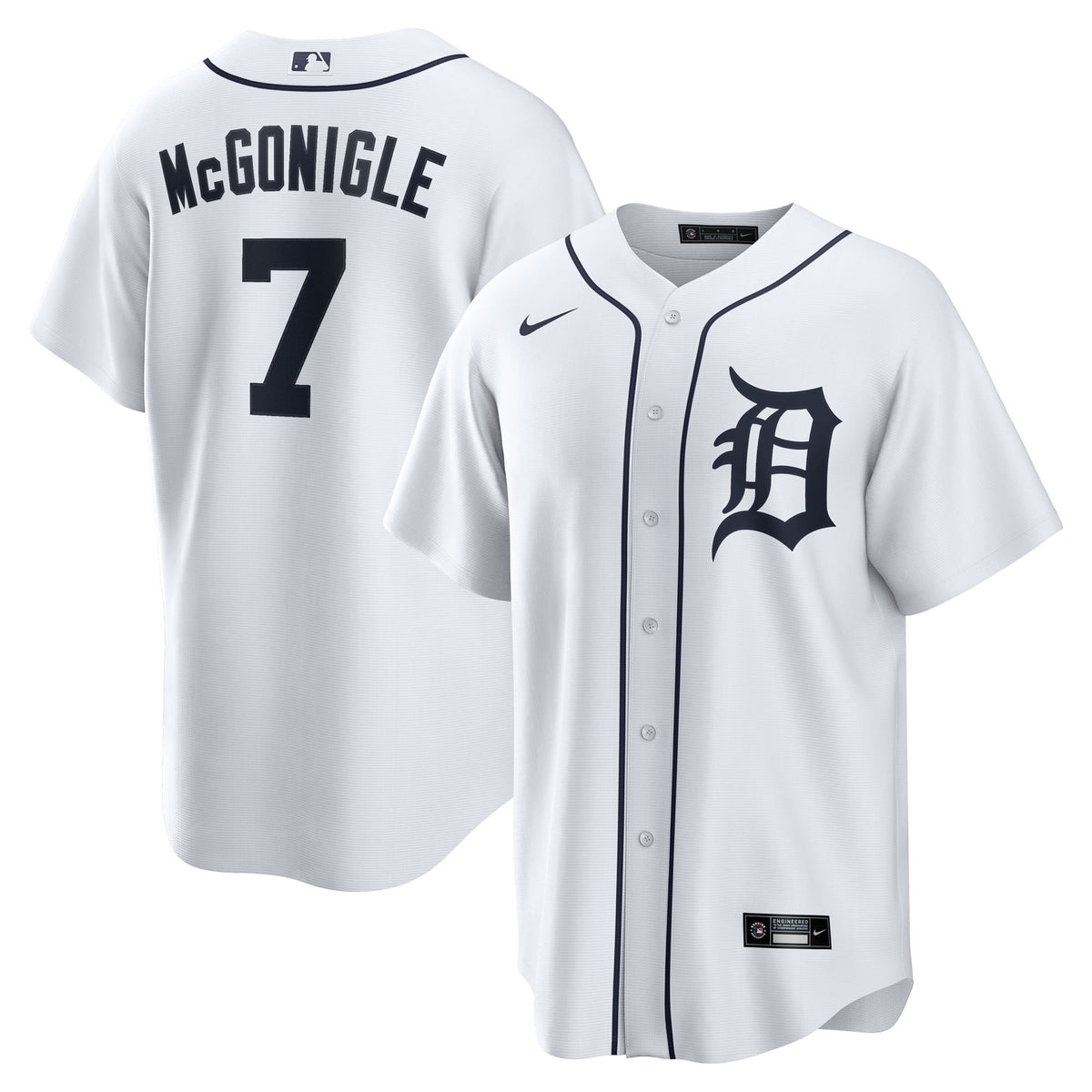 Men's Detroit Tigers Kevin McGonigle Nike White Home Replica Jersey