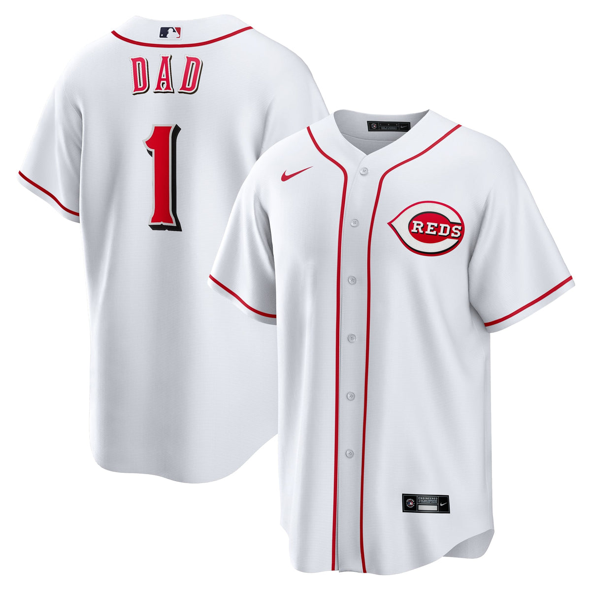 Men's Cincinnati Reds  Nike White #1 Dad Home Replica Jersey