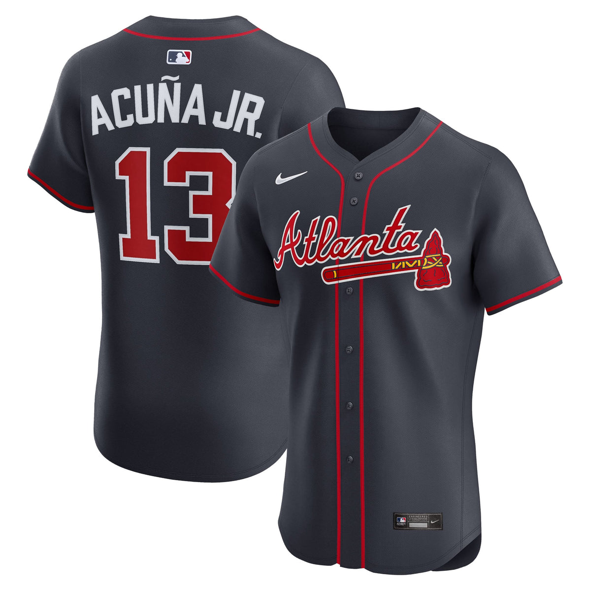 Men's Atlanta Braves Ronald Acuña Jr. Nike White Home Elite Player Jersey