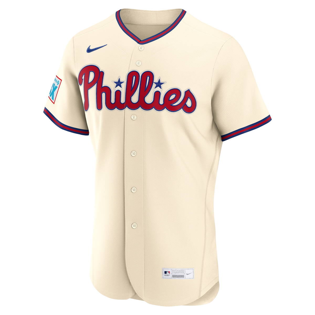 Men's Philadelphia Phillies Bryce Harper Nike White Home Authentic Sponsor Patch Jersey