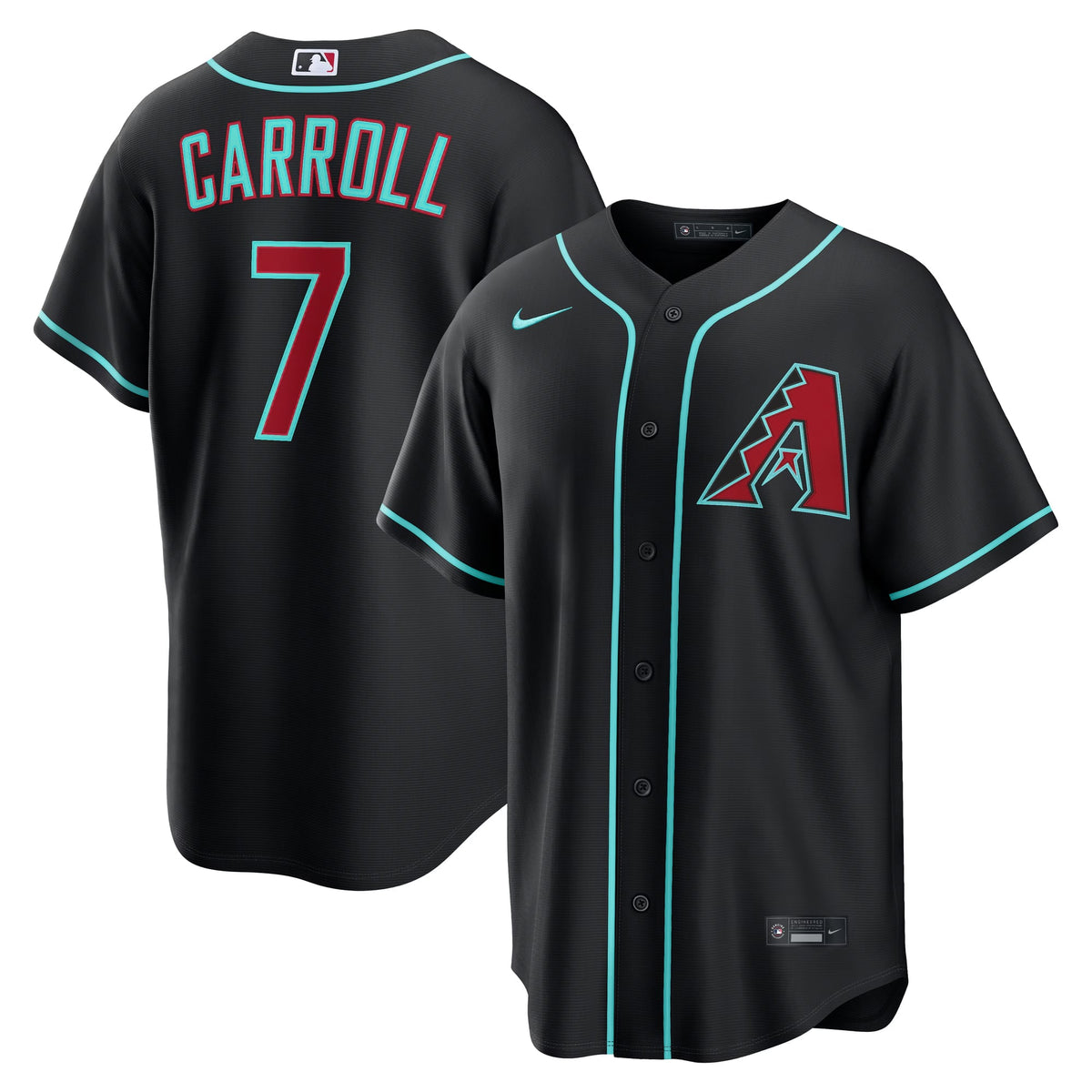 Men's Arizona Diamondbacks Corbin Carroll Nike Black Alternate Replica Jersey