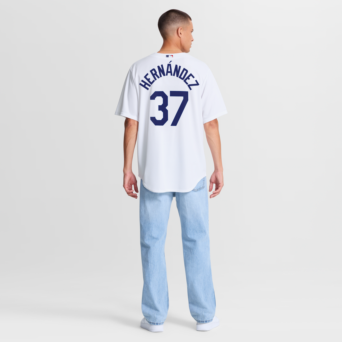 Men's Los Angeles Dodgers Teoscar Hernández Nike White Home Replica Jersey