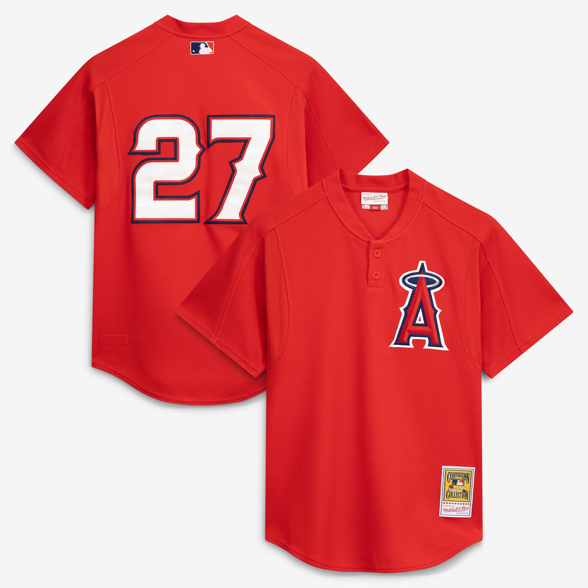 Men's California Angels Vladimir Guerrero Mitchell & Ness Red Authentic Batting Practice Jersey