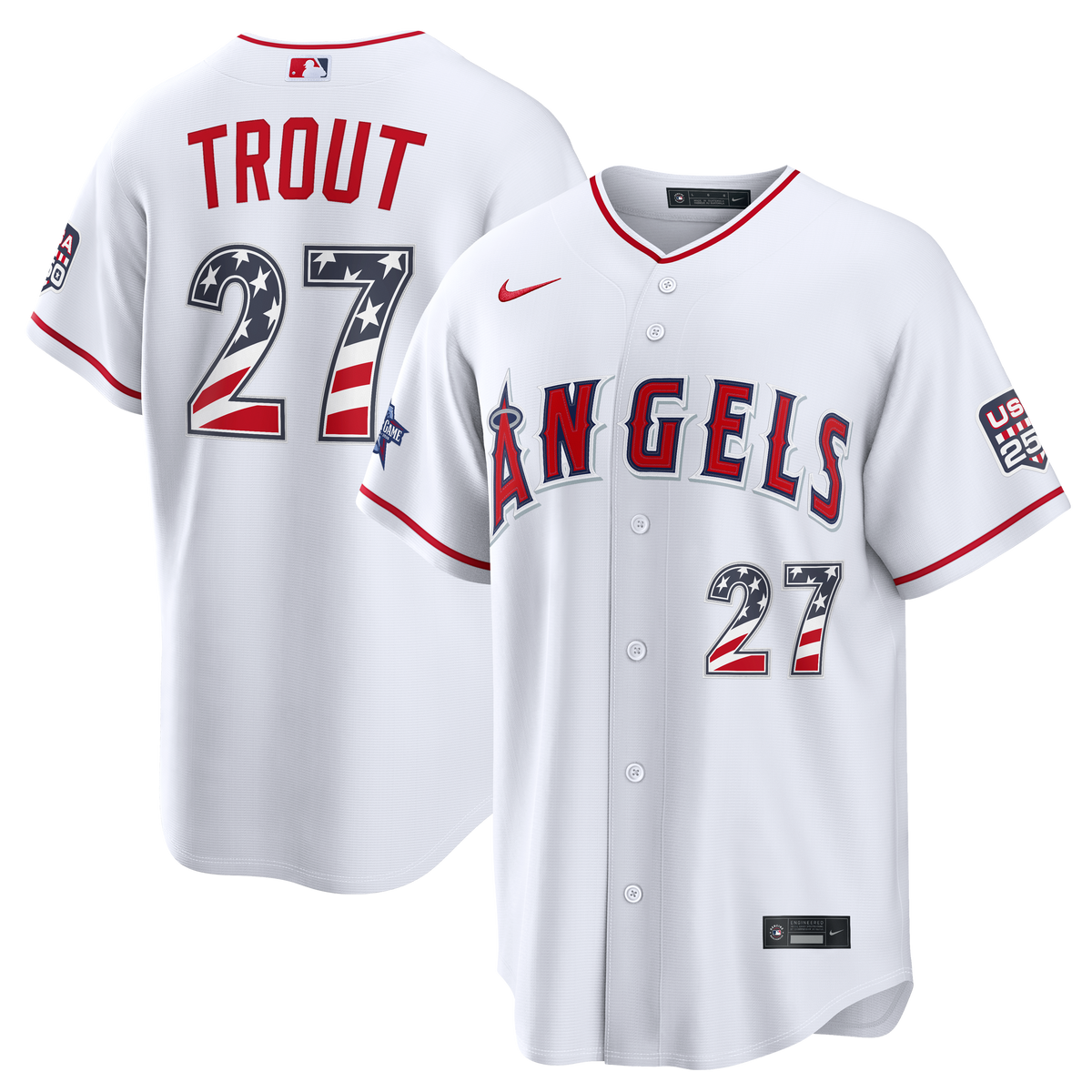 2026 All-Star Edition Stars & Stripes Men's Los Angeles Angels Mike Trout Nike White Stadium Jersey