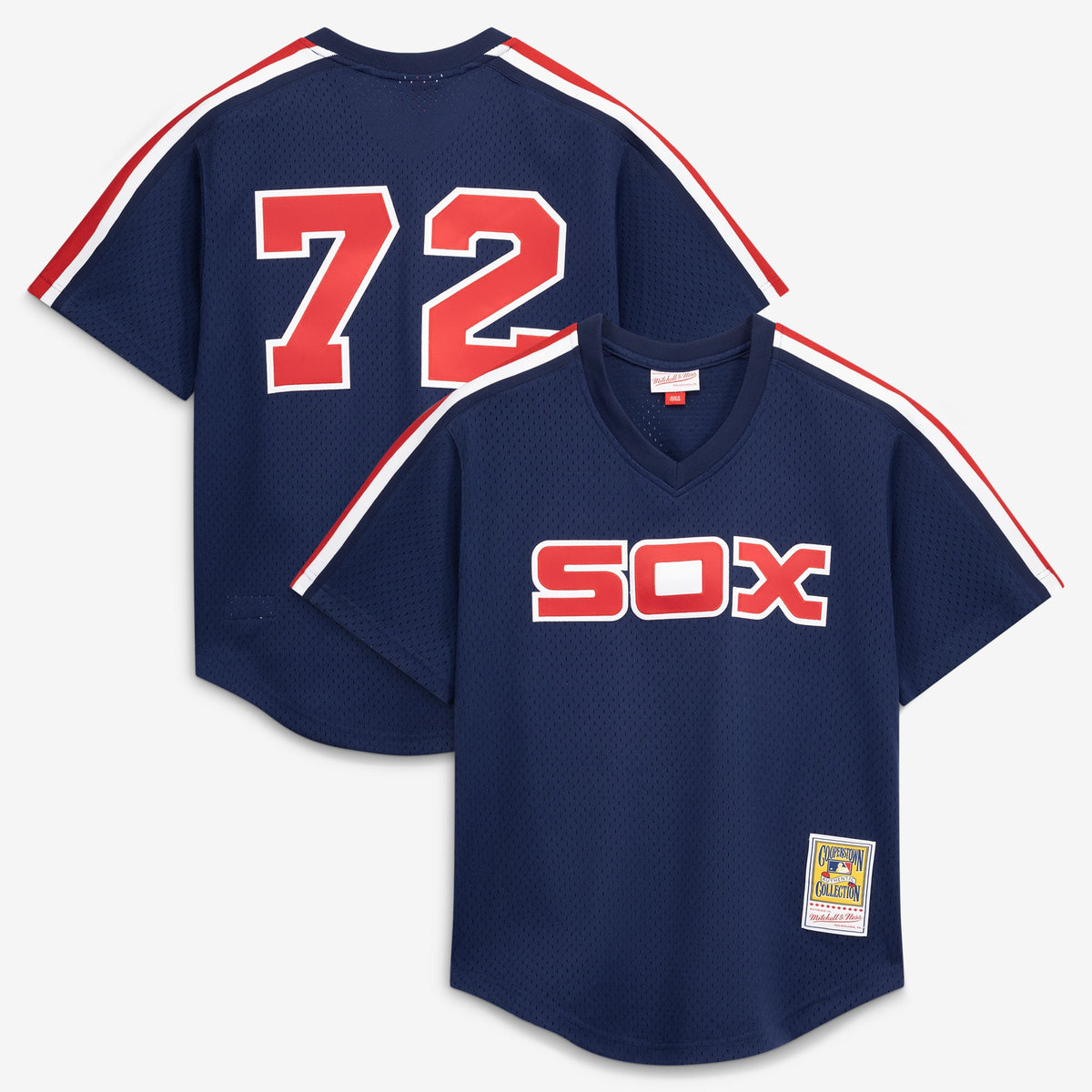 Men's Chicago White Sox Carlton Fisk Mitchell & Ness White Authentic Batting Practice Jersey