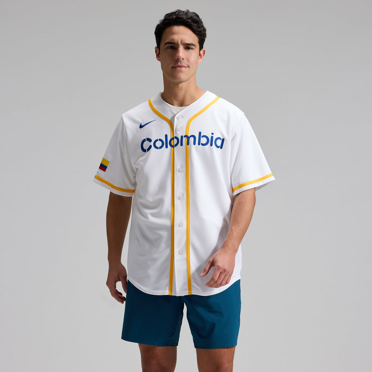 Men's Colombia Baseball Nike White 2026 World Baseball Classic Home Stadium Jersey