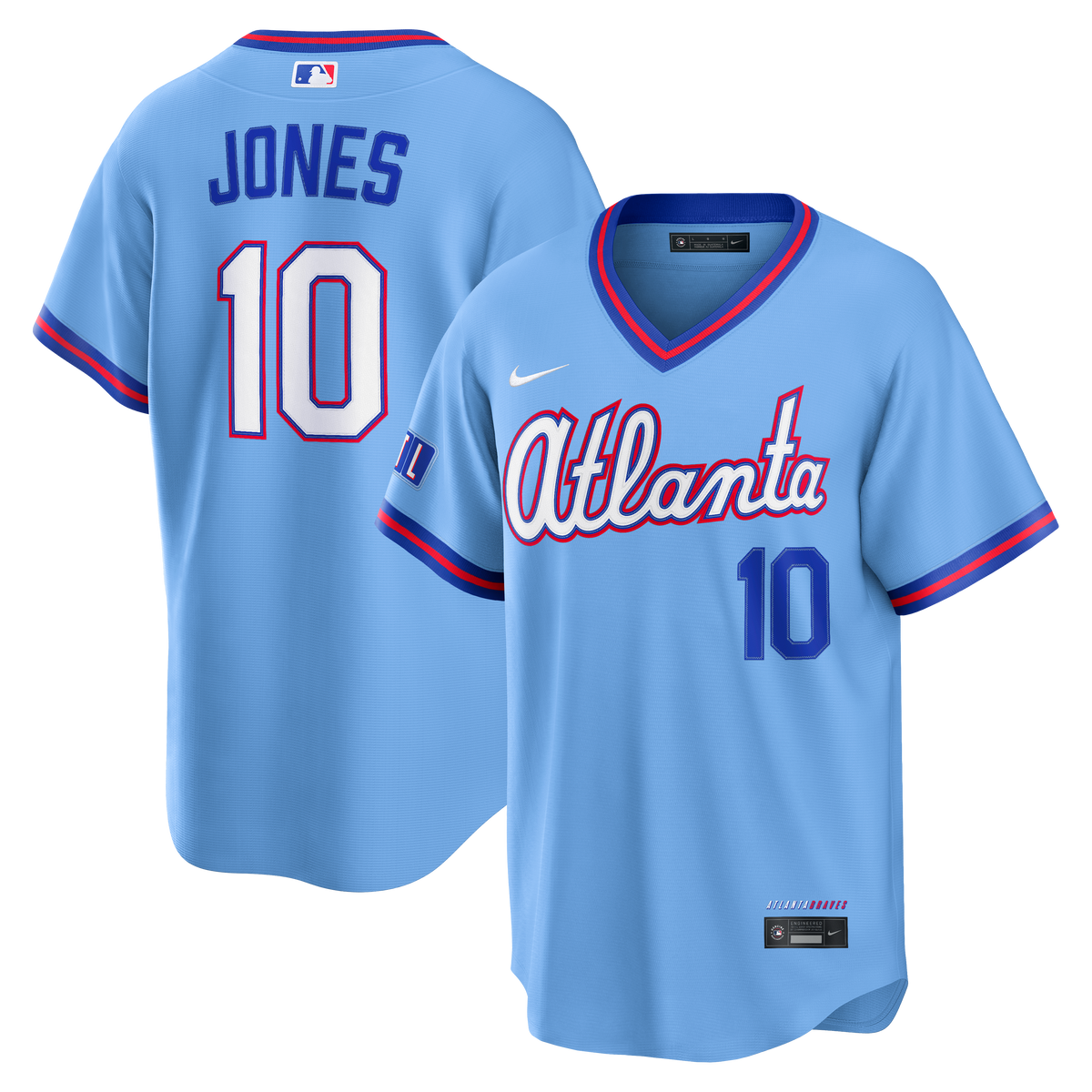 Men's Atlanta Braves Chipper Jones Nike Powder Blue 2026 City Connect Stadium Jersey