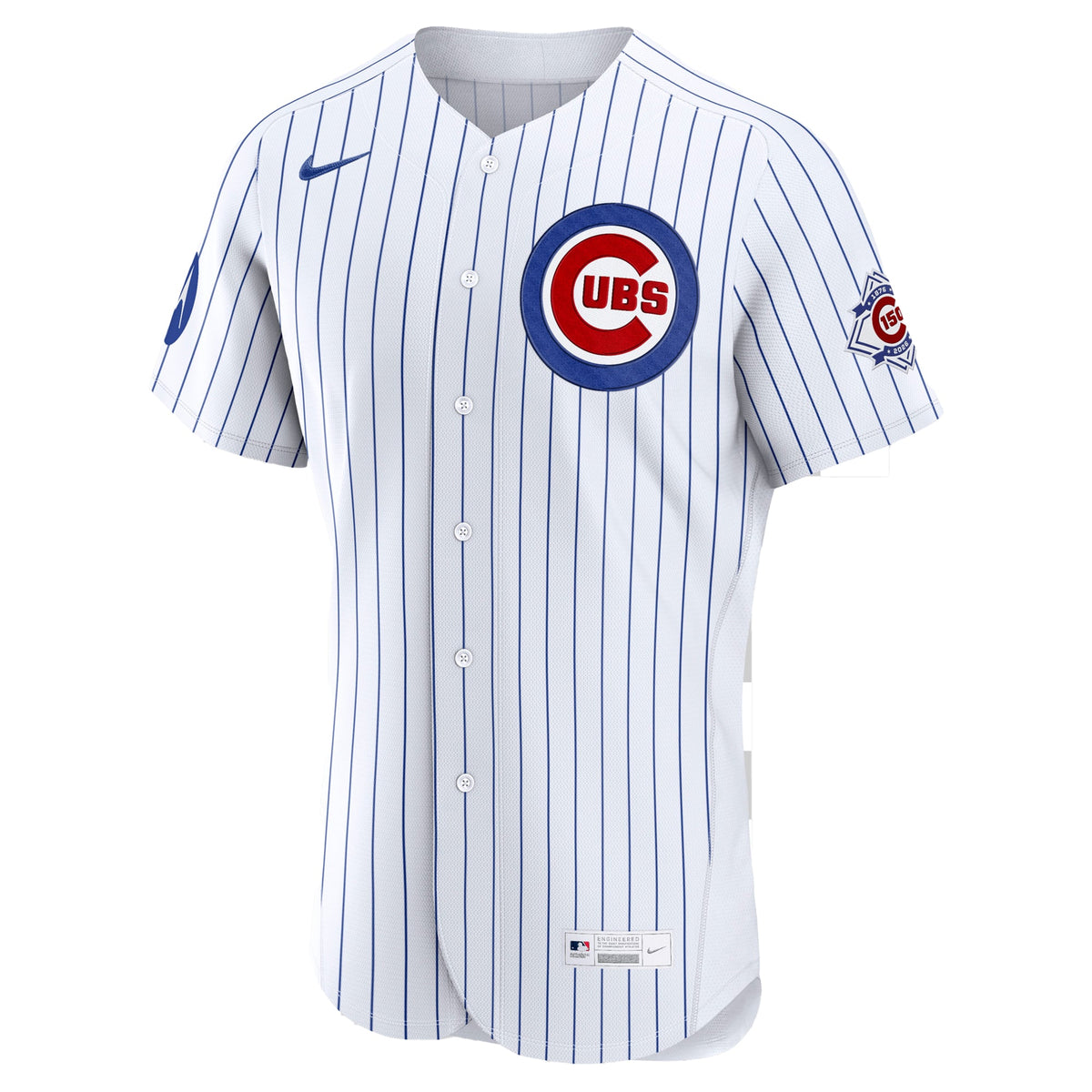 Men's Chicago Cubs Nike White Home Sponsor Patch Authentic Jersey