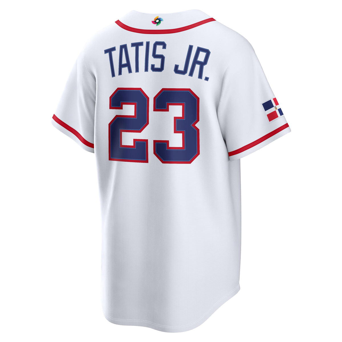 Men's Dominican Republic Baseball Fernando Tatis Jr. Nike White 2026 World Baseball Classic Home Stadium Jersey