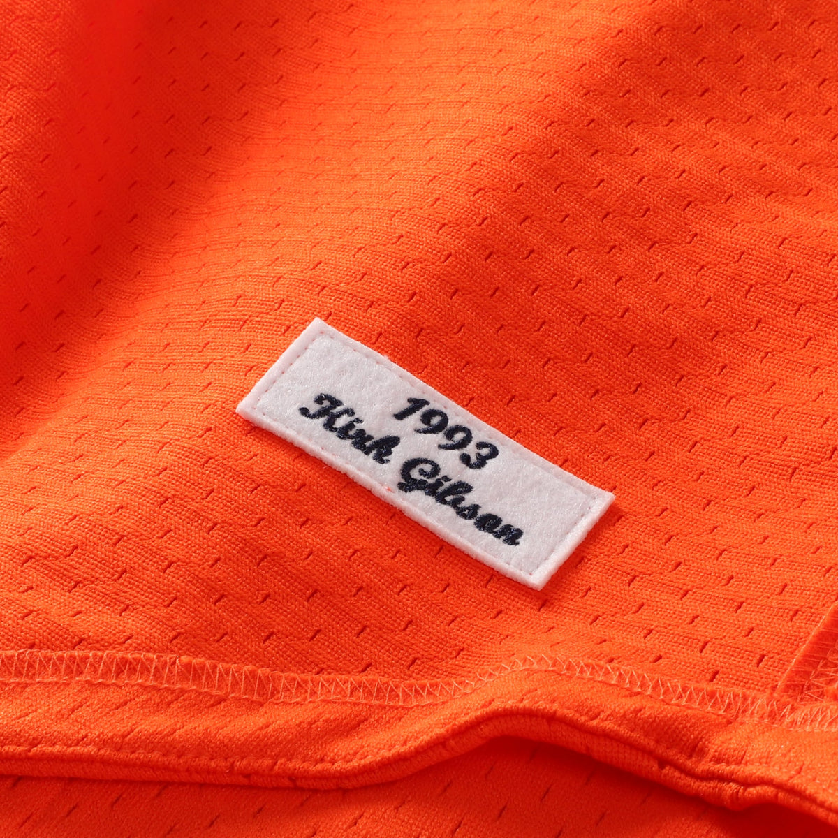 Men's Detroit Tigers Kirk Gibson Mitchell & Ness Orange Cooperstown Collection Mesh Batting Practice Button-Up Jersey