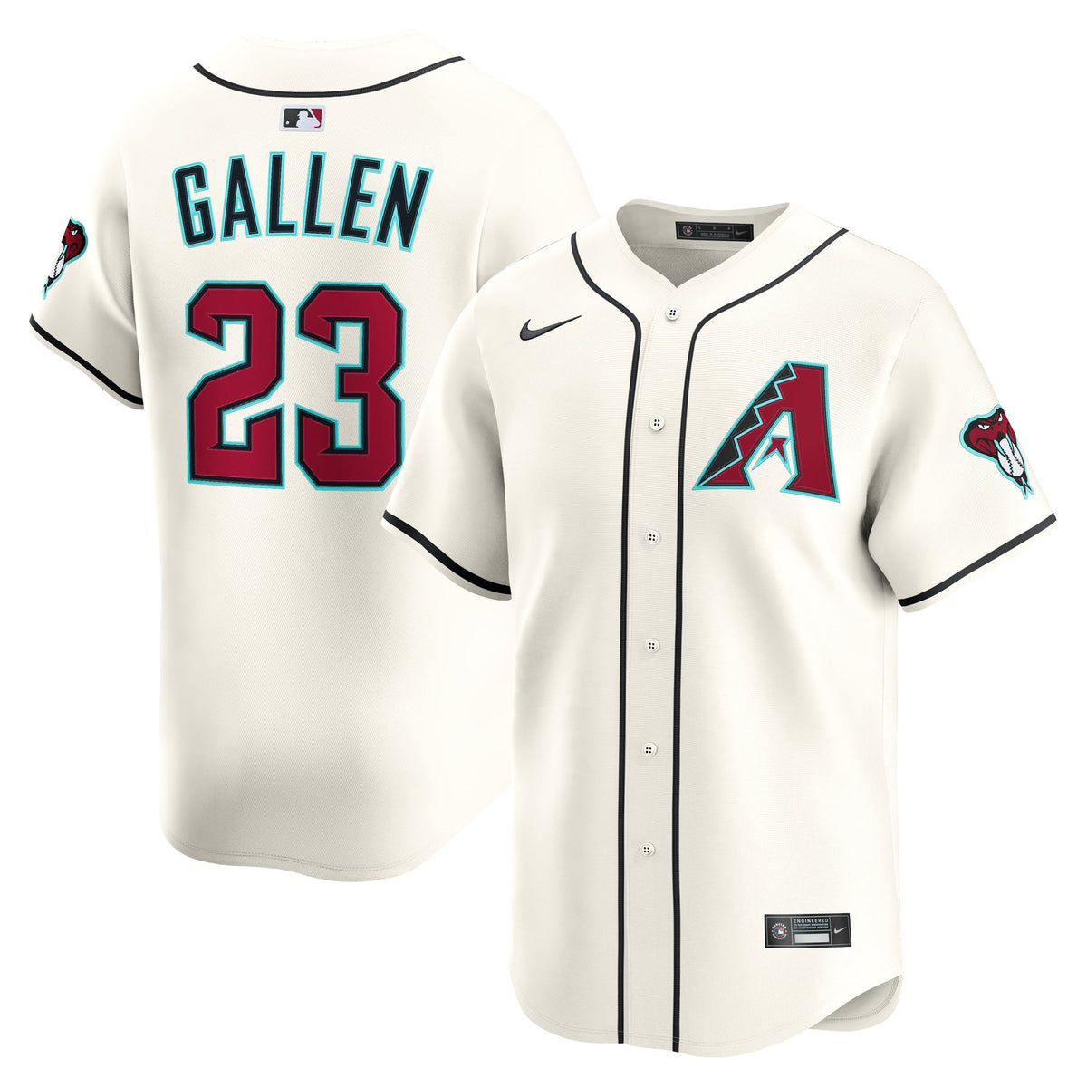Men's Arizona Diamondbacks Zac Gallen Nike Cream Home Limited Player Jersey