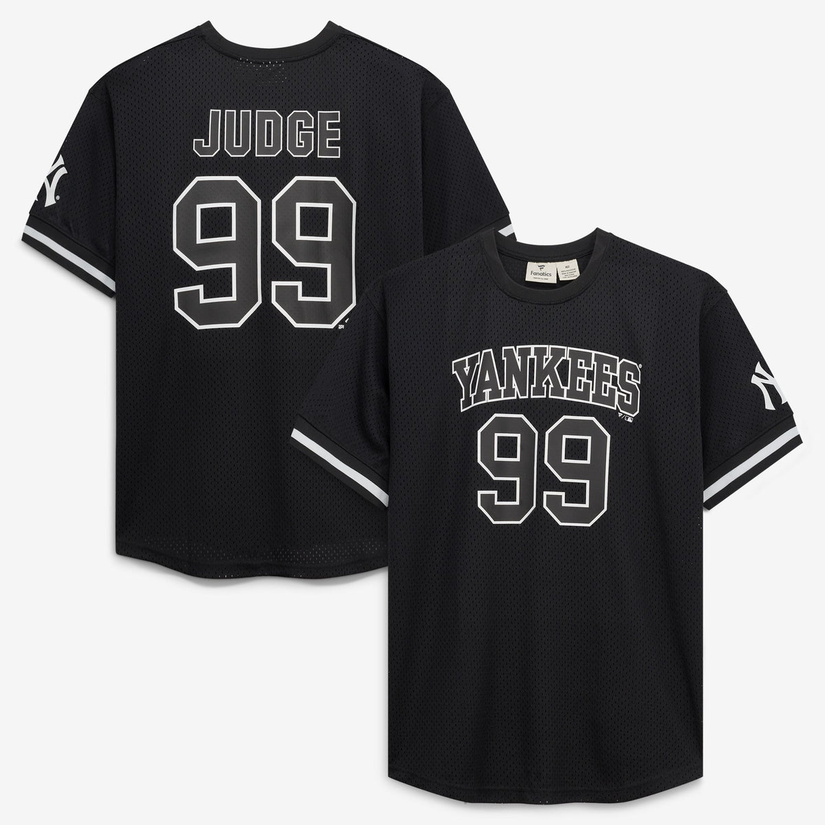 Men's New York Yankees Aaron Judge Fanatics Black/White Big & Tall Heavyweight Mesh Jersey