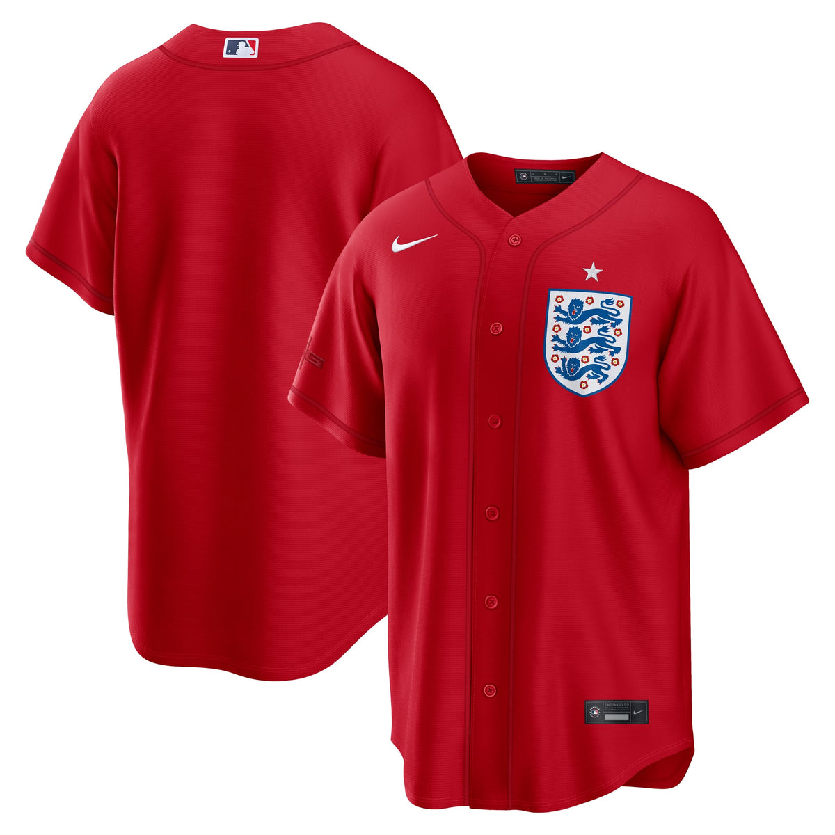 Men's England National Team x MLB Nike Red Stadium Replica Jersey