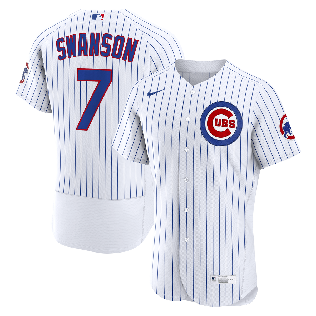 Men's Chicago Cubs Dansby Swanson Nike White Home Authentic Jersey
