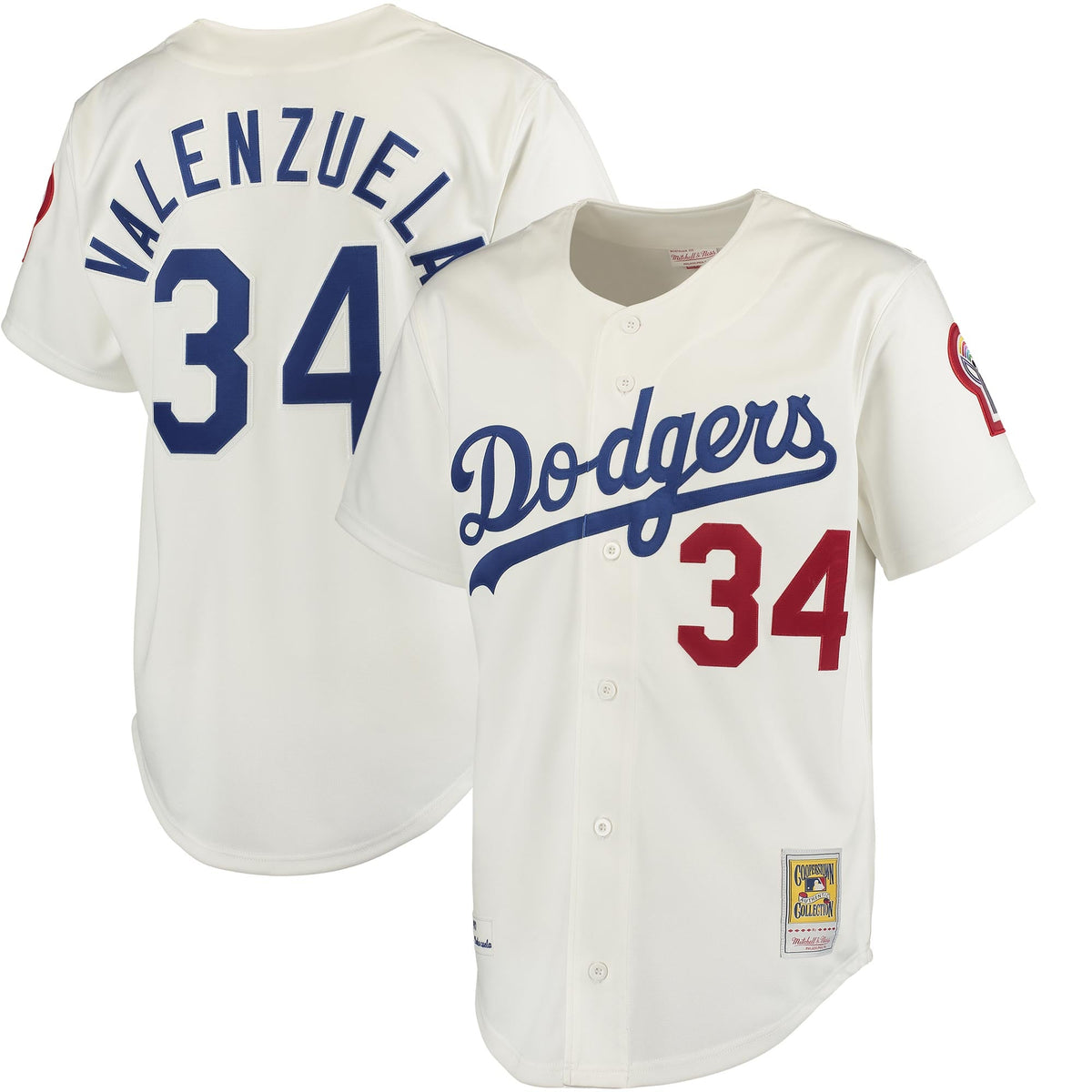 Men's Los Angeles Dodgers Fernando Valenzuela Mitchell & Ness Gray Road 1981 Cooperstown Collection Authentic Jersey