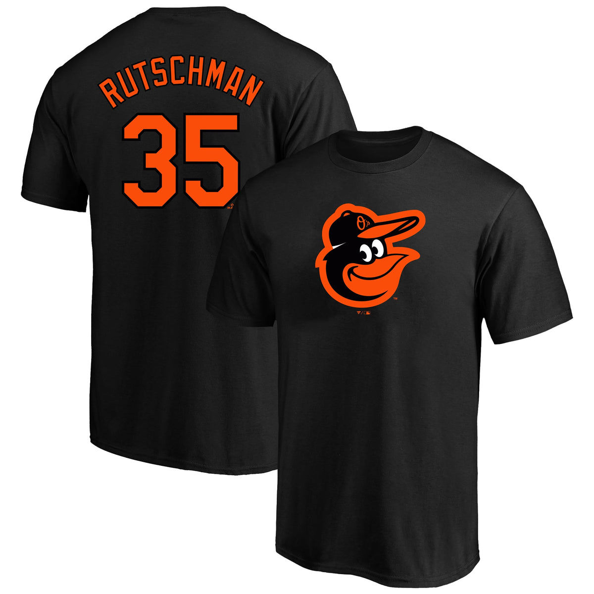Men's Baltimore Orioles Adley Rutschman Fanatics Black Big & Tall Name & Number T-Shirt
