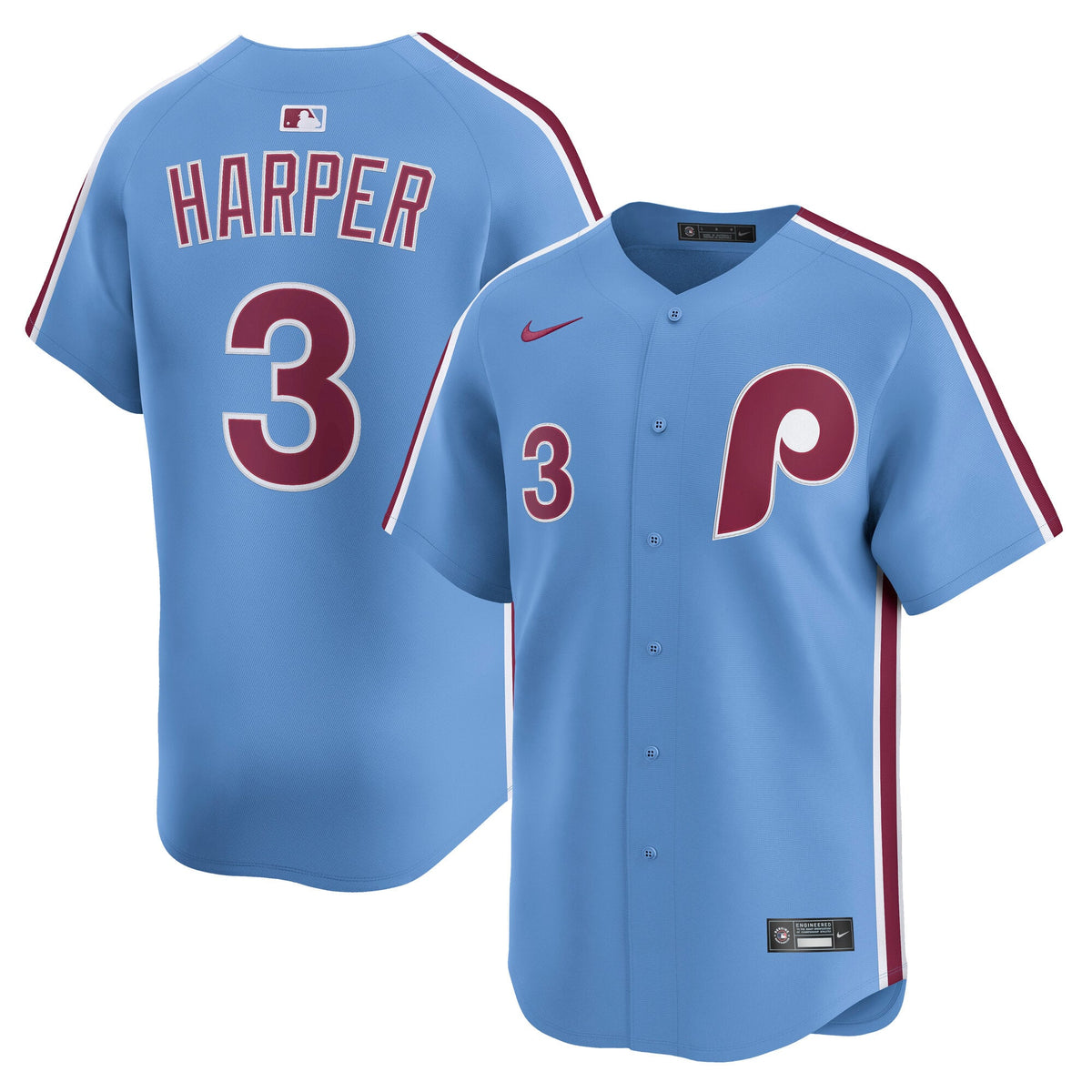 Men's Philadelphia Phillies Bryce Harper Nike Gray Road Limited Player Jersey