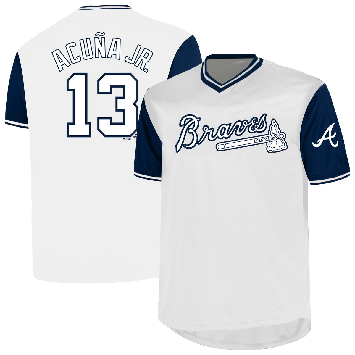 Men's Atlanta Braves Ronald Acuña Jr. Profile White Big & Tall Name & Number Jersey