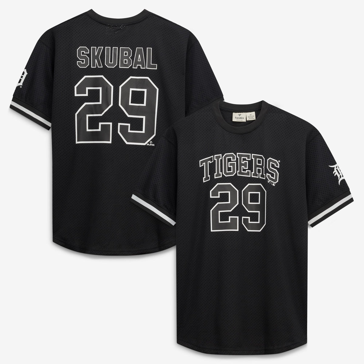 Men's Detroit Tigers Tarik Skubal Fanatics Black/White Big & Tall Heavyweight Mesh Jersey