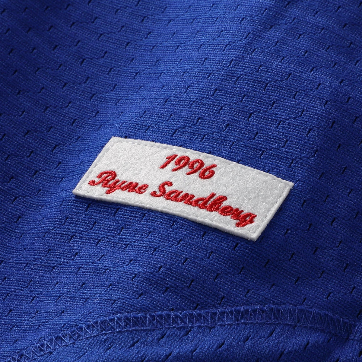 Men's Chicago Cubs Ryne Sandberg Mitchell & Ness Royal Cooperstown Collection 1996 Mesh Batting Practice Button-Up Jersey