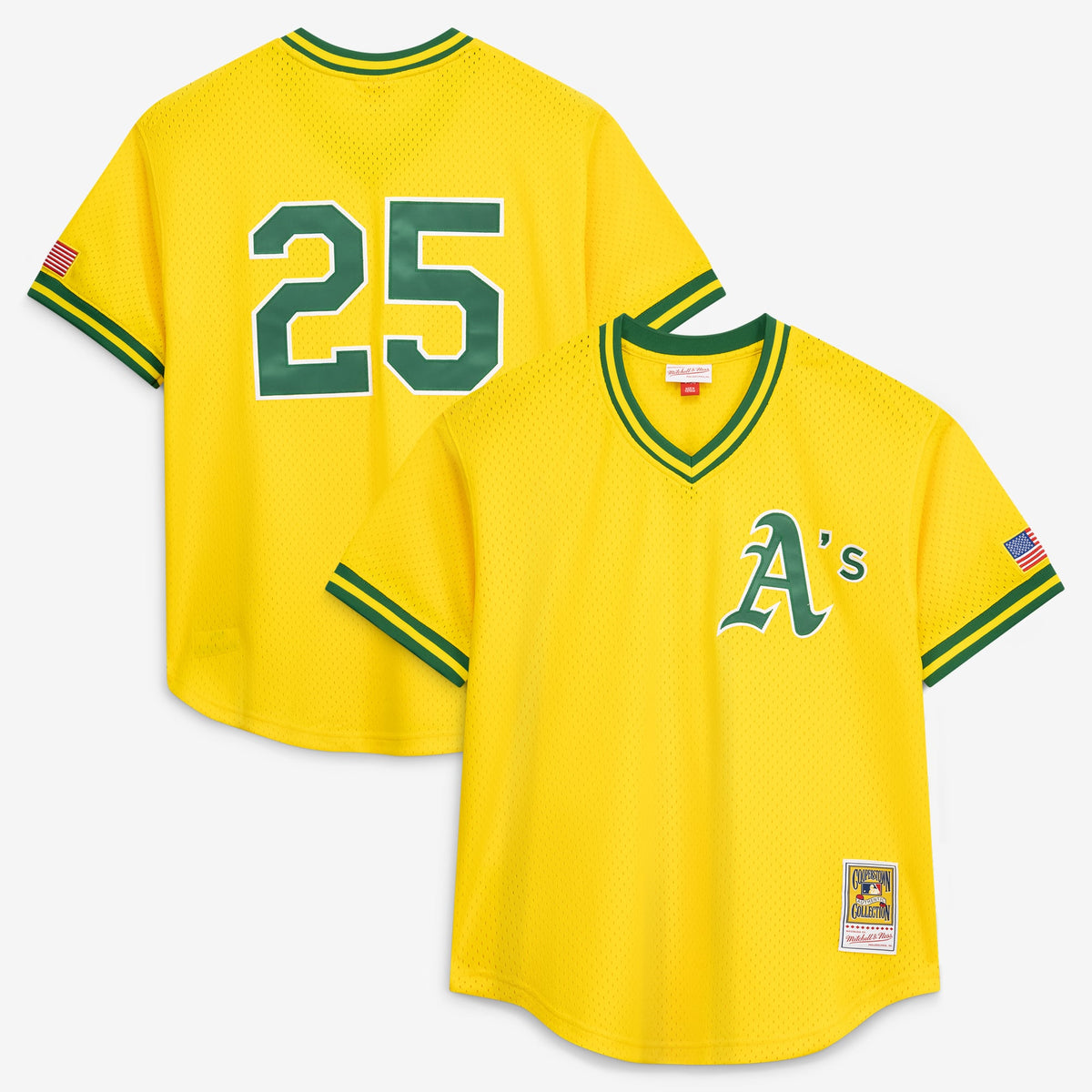 Men's Athletics Mark McGwire Mitchell & Ness Gold Authentic Batting Practice Jersey