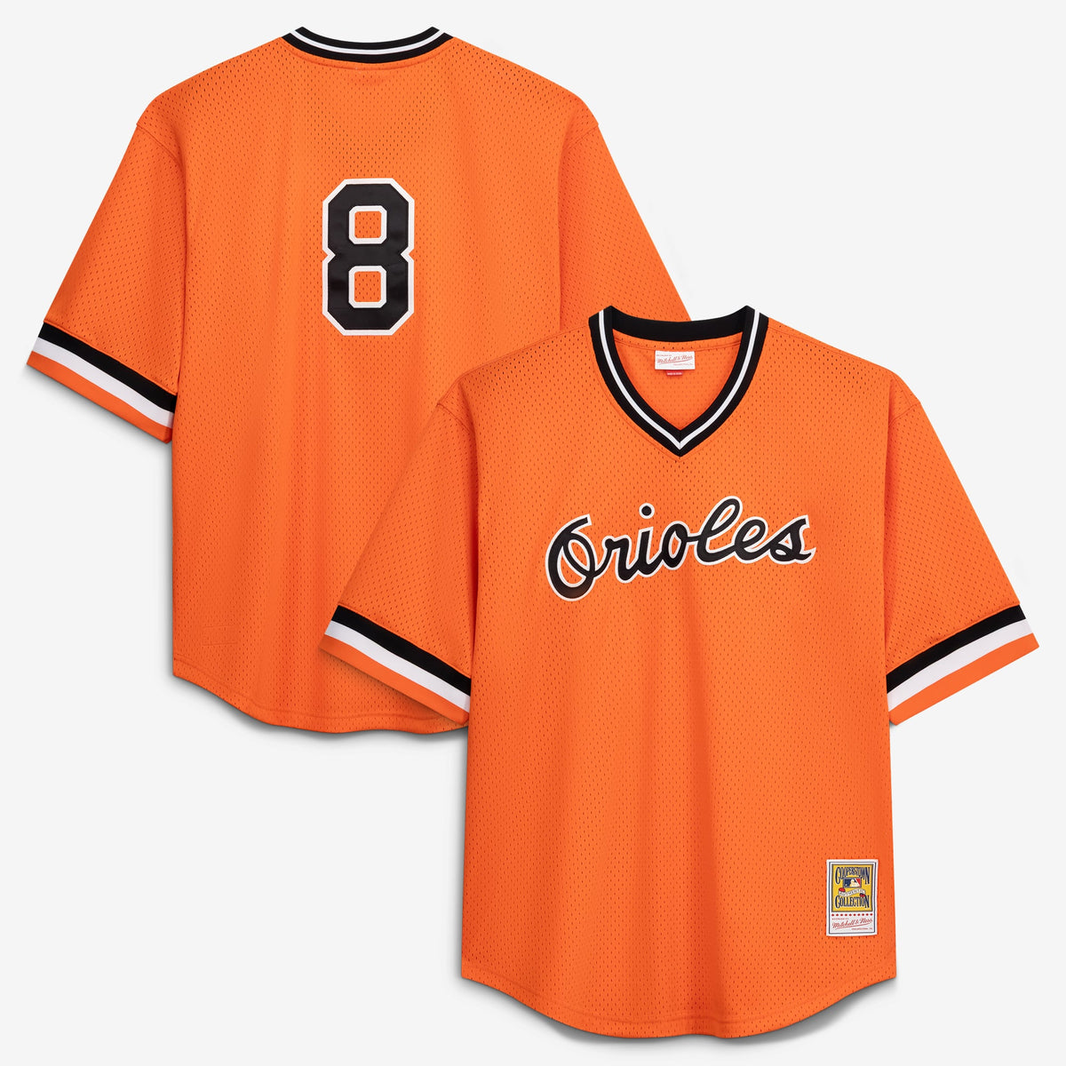 Men's Baltimore Orioles Cal Ripken Jr. Profile Orange Big & Tall Cooperstown Collection Mesh Batting Practice Jersey