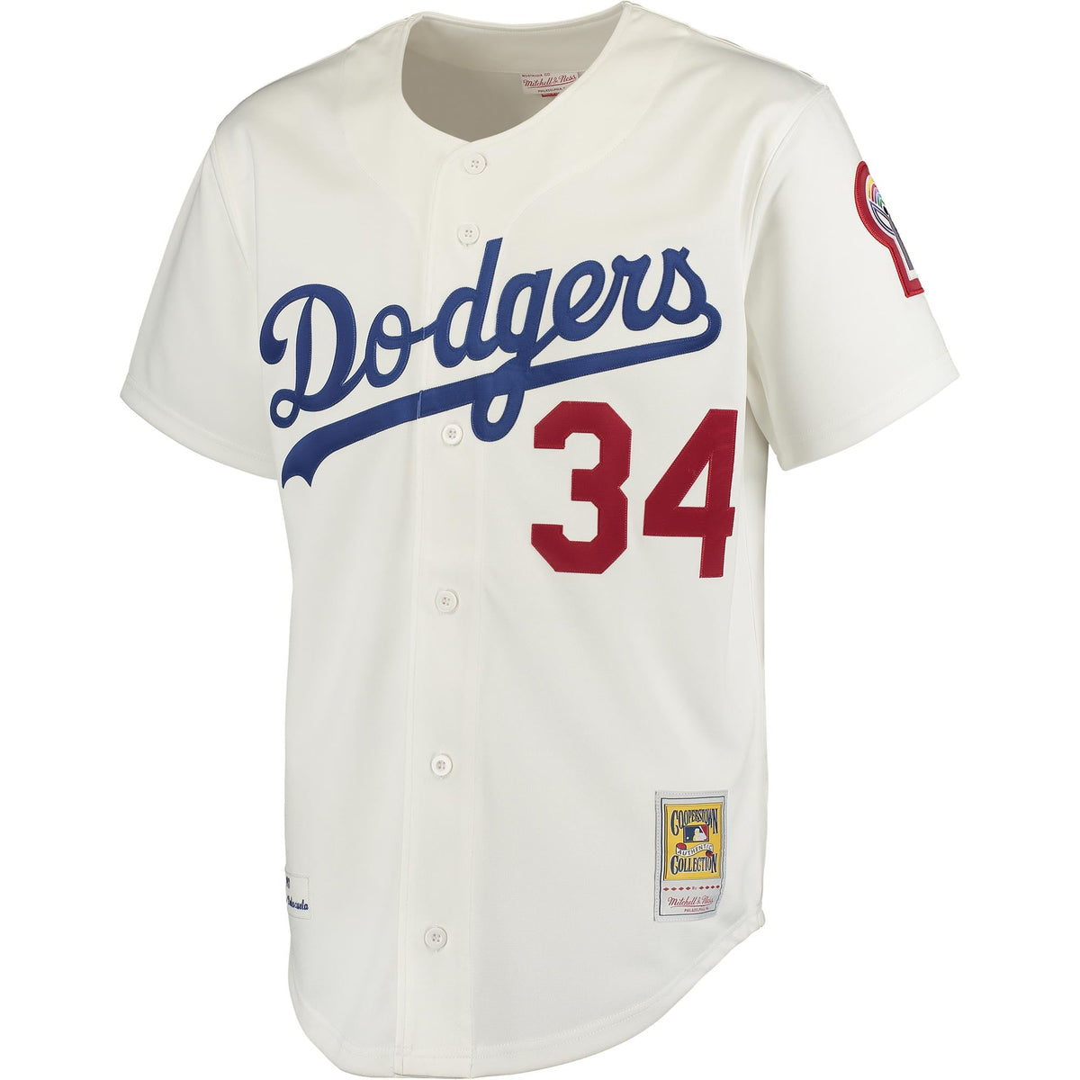 Men's Los Angeles Dodgers Fernando Valenzuela Mitchell & Ness Gray Authentic Jersey