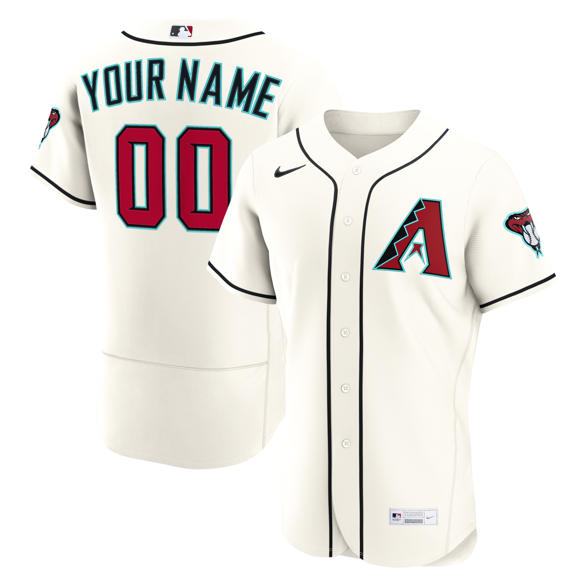 Men's Arizona Diamondbacks Nike Cream Home Authentic Custom Jersey