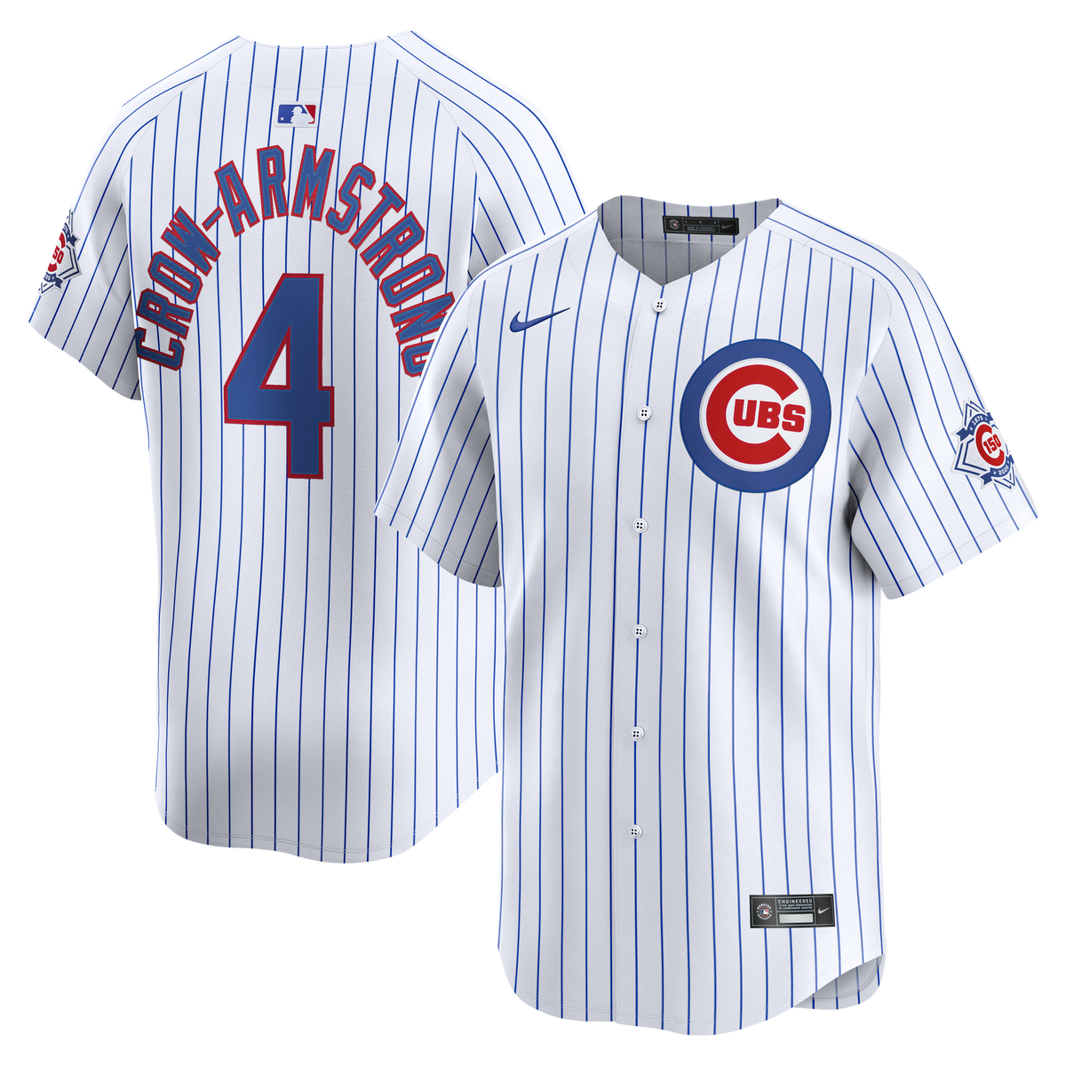 Men's Chicago Cubs Pete Crow-Armstrong Nike White 150th Anniversary Limited Jersey