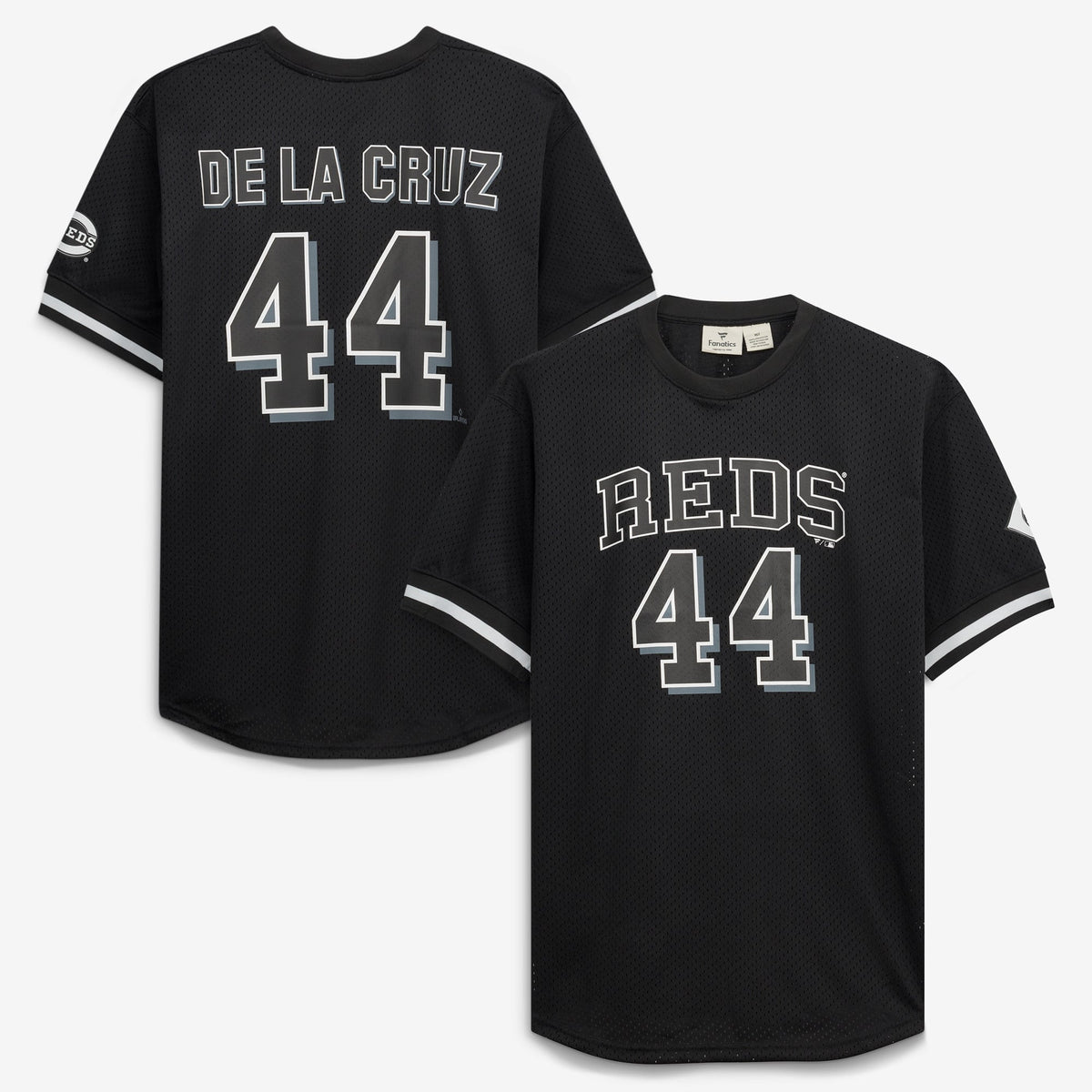 Men's Cincinnati Reds Elly De La Cruz Fanatics Black/White Big & Tall Heavyweight Mesh Jersey