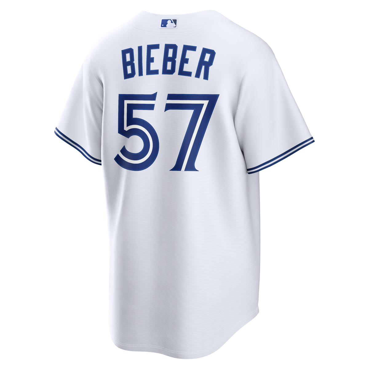 Men's Toronto Blue Jays Shane Bieber Nike White Home Replica Jersey