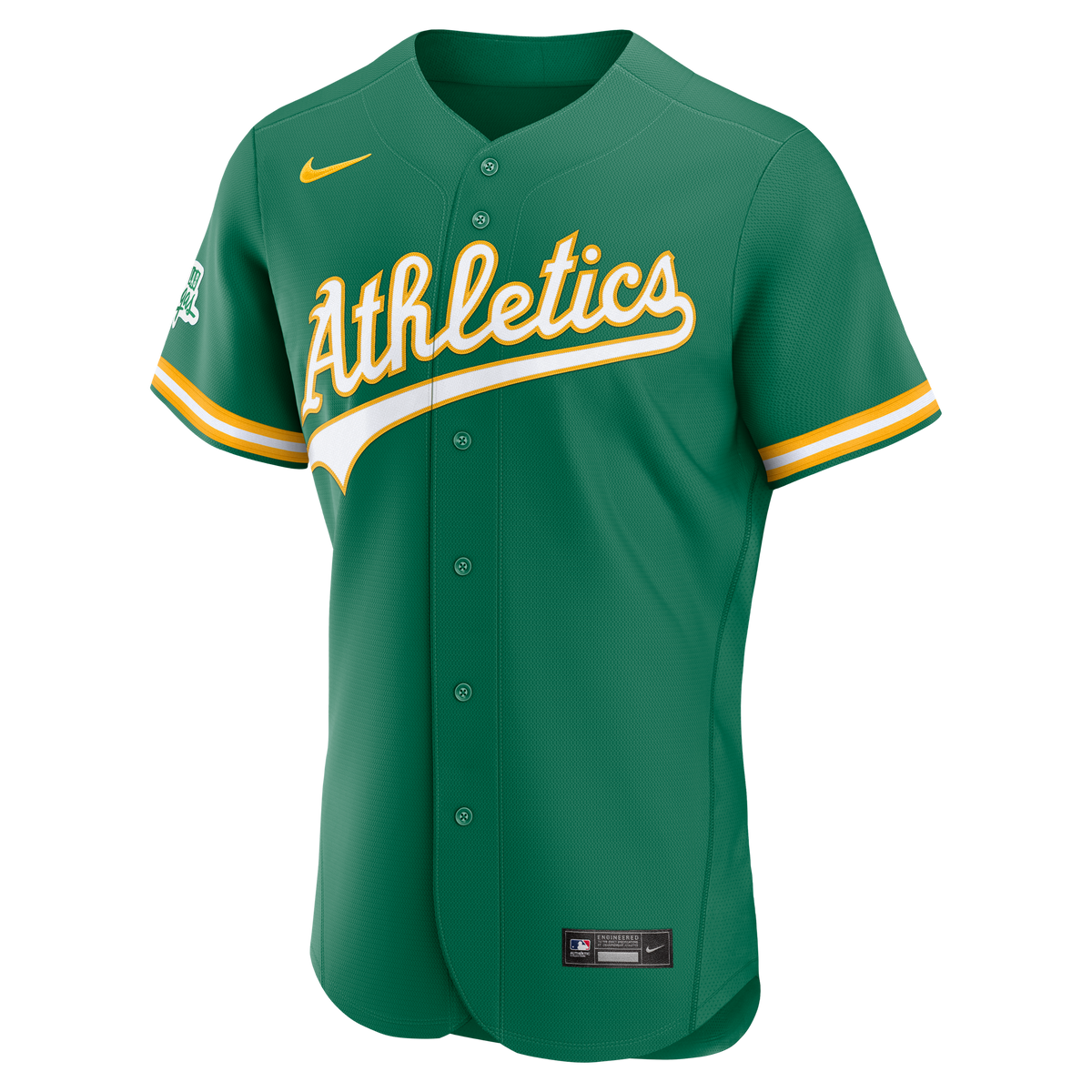 Men's Athletics Nike Green Alternate Sponsor Patch Authentic Jersey