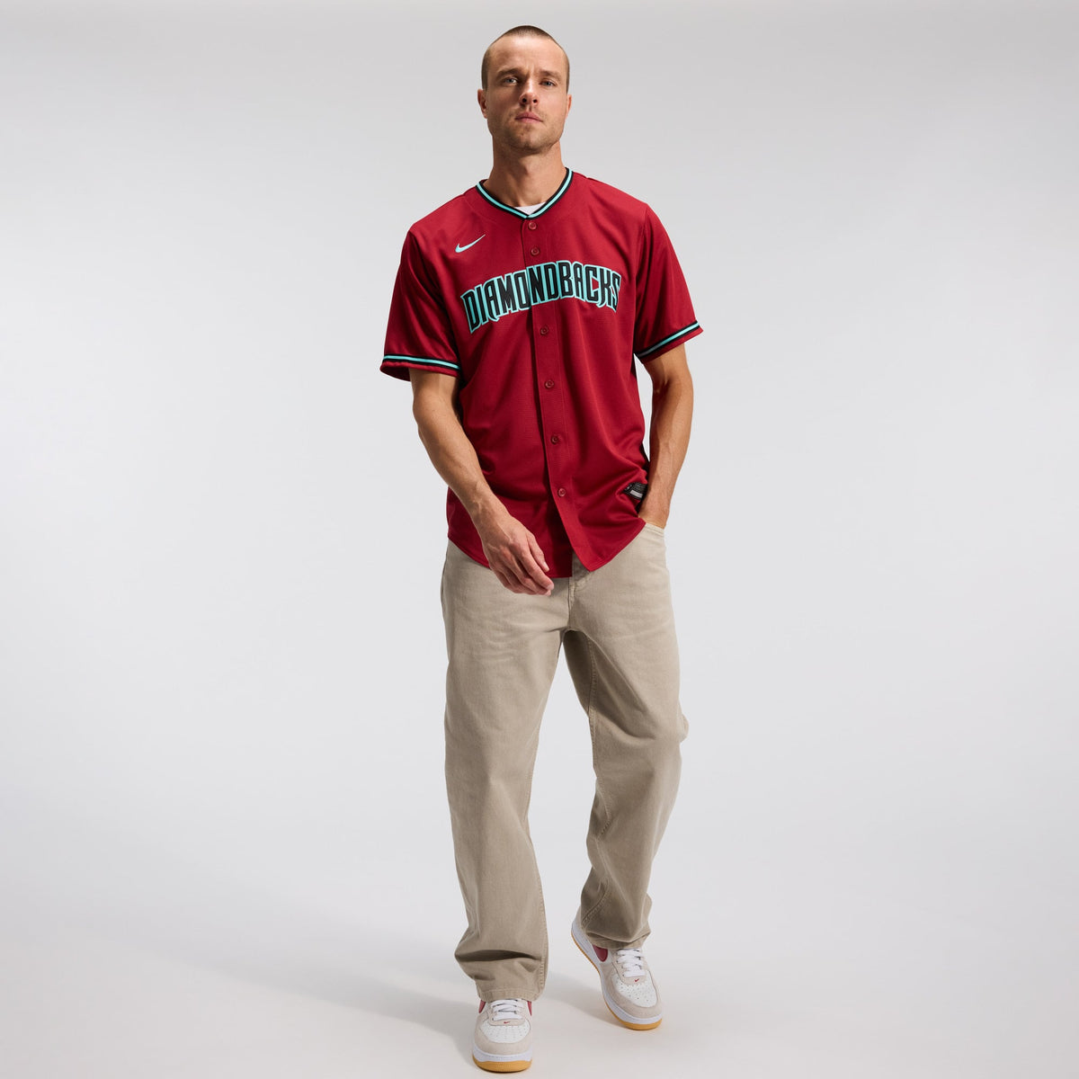 Men's Arizona Diamondbacks Corbin Carroll Nike Gray Road Replica Jersey